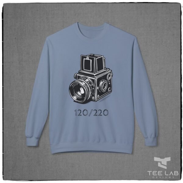 120/220 Camera Sweatshirt from the Tee Lab Designs. This is part of the Photography Collection.