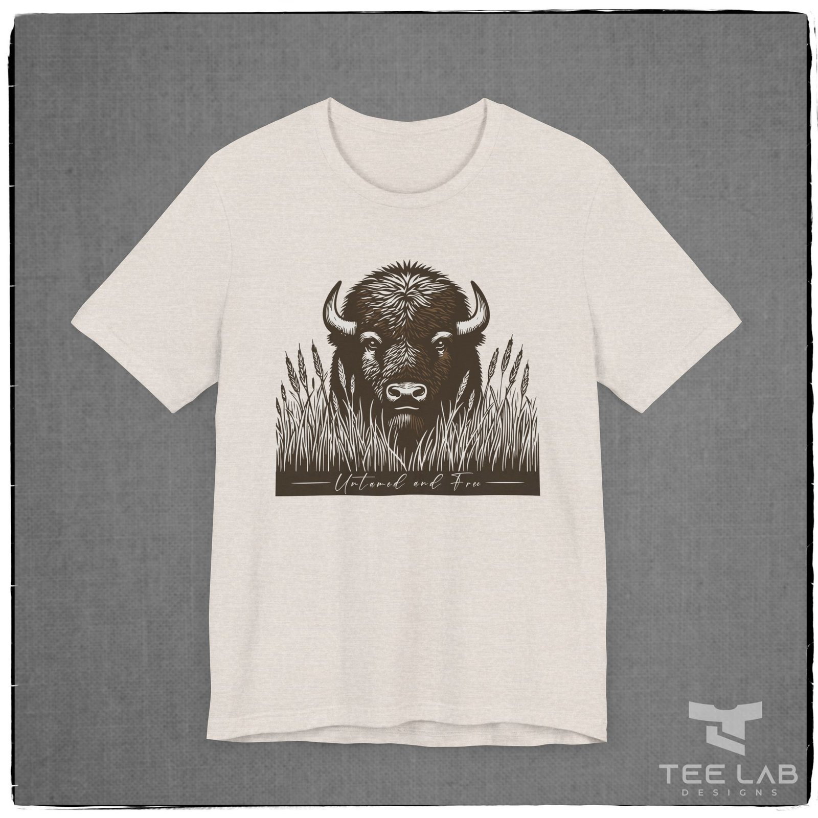 12795213114395663743_v2_2048_custom.jpeg Untamed and Free Bison Bella+Canvas Tee from Tee Lab Designs.