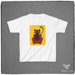 Kids Black Cat Red Chair Tee