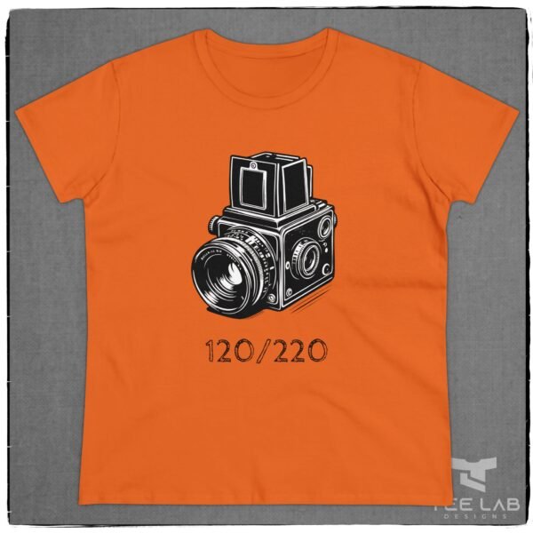 Women's 120/220 Camera tee from the Tee Lab Designs Photography Collection.