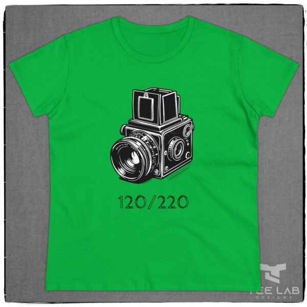 Women's 120/220 Camera tee from the Tee Lab Designs Photography Collection.