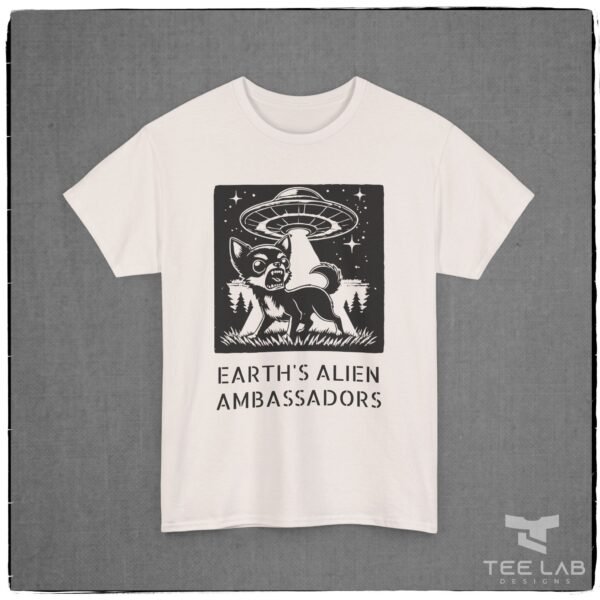 Earth's Alien Ambassadors Tee from the Tee Lab Designs Chihuahua Collection.