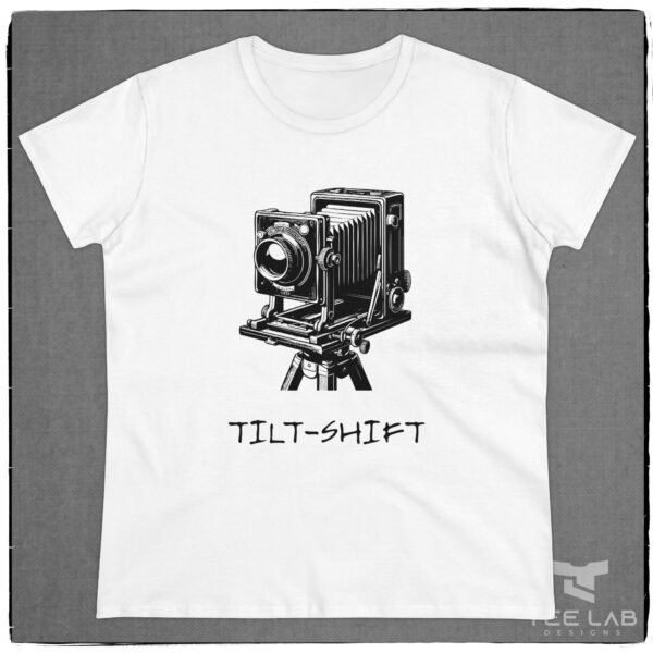 Women's Tilt-Shift camera tee from the Tee Lab Designs Photography Collection.