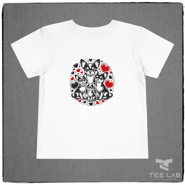 Chihuahua Family Hearts Bella Canvas Toddler Short Sleeve Tee