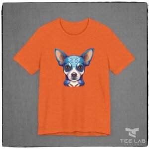 Blue Chihuahua Bella+Canvas tee from the Tee Lab Designs Chihuahua Collection.