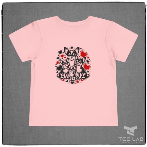 Chihuahua Family Hearts Bella Canvas Toddler Short Sleeve Tee