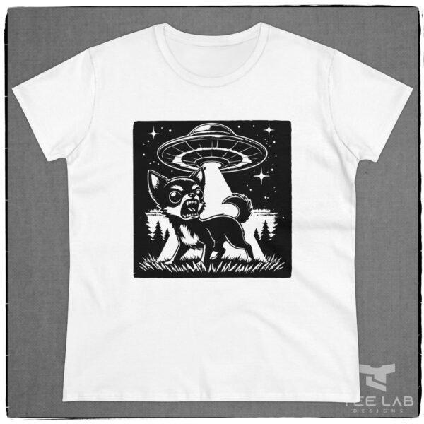 Women's Earth's Alien Ambassadors Tee from the Tee Lab Designs Chihuahua Collection.