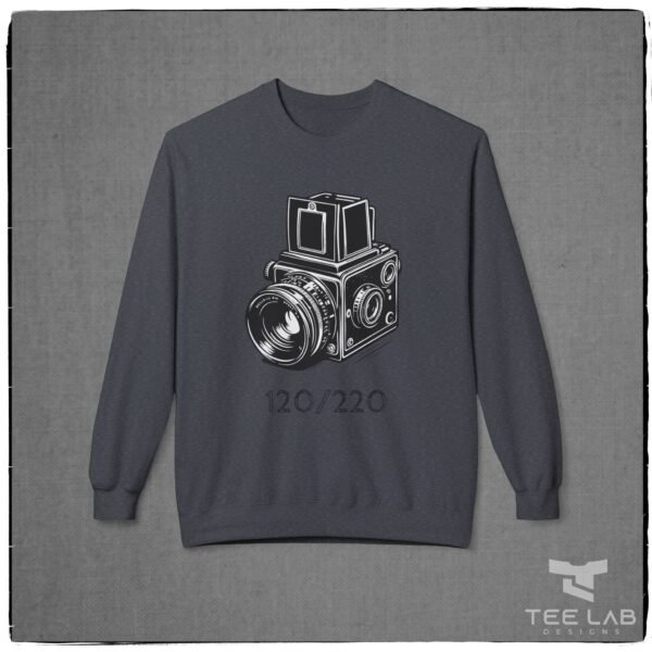 120/220 Camera Sweatshirt from the Tee Lab Designs. This is part of the Photography Collection.