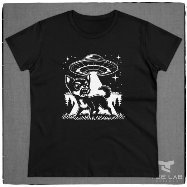 Women's Earth's Alien Ambassadors Tee from the Tee Lab Designs Chihuahua Collection.