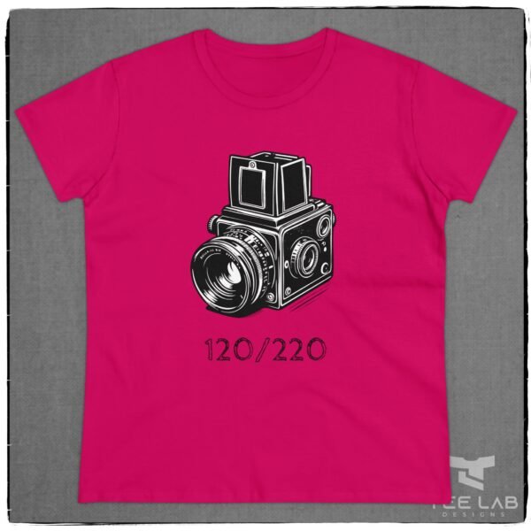 Women's 120/220 Camera tee from the Tee Lab Designs Photography Collection.