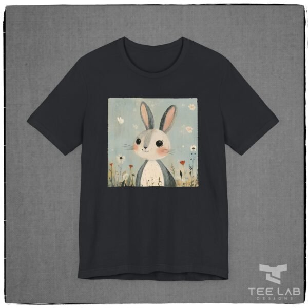 Bunny Folk Art Bella+Canvas adult Tee shirt from Tee Lab Designs.