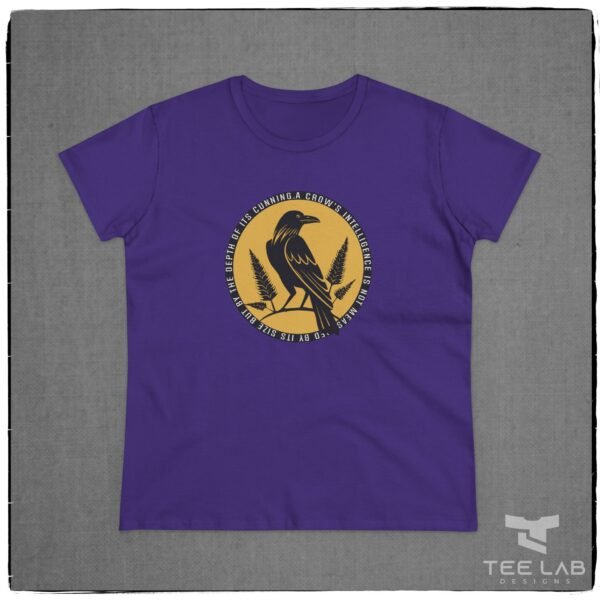 Women's Cunning Crow cotton tee from Tee Lab Designs.