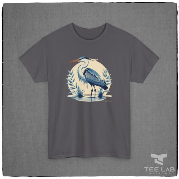 Japanese Blue Heron Tee part of the Japanese Collection from Tee Lab Designs.