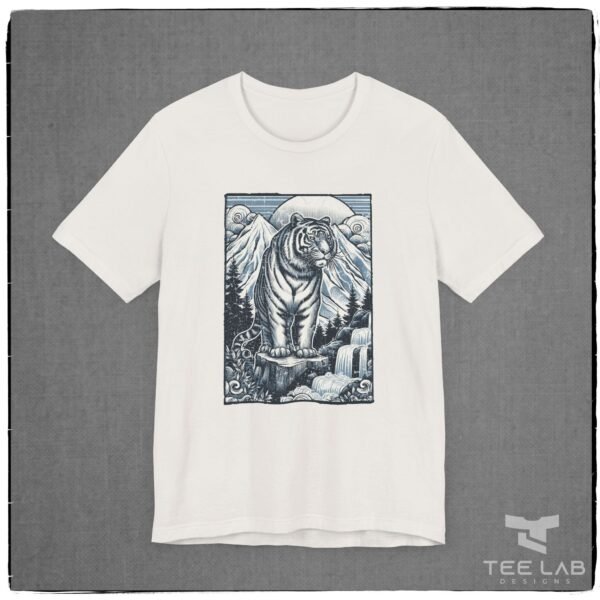 Distressed Japanese Tiger Bella+Canvas tee from the Tee Lab Designs Japanese Collection.