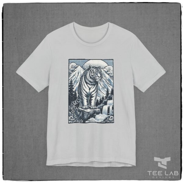 Distressed Japanese Tiger Bella+Canvas tee from the Tee Lab Designs Japanese Collection.