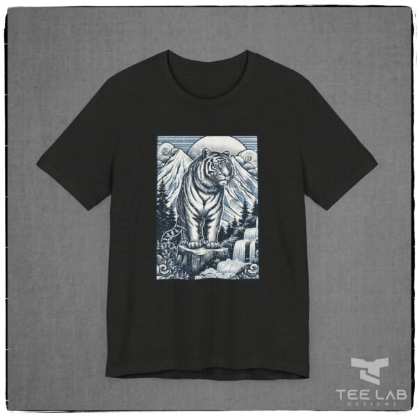 Distressed Japanese Tiger Bella+Canvas tee from the Tee Lab Designs Japanese Collection.