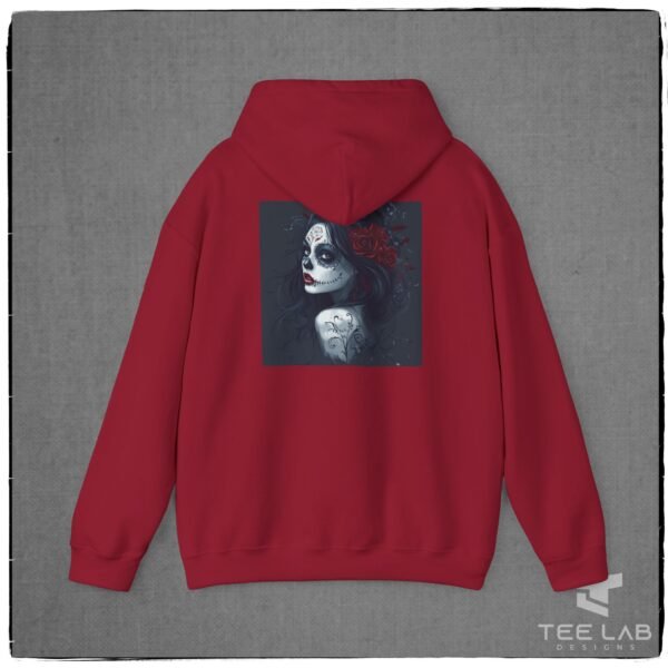 Dia de los Muertos or Day of the Dead woman hoodie from Tee Lab Designs.