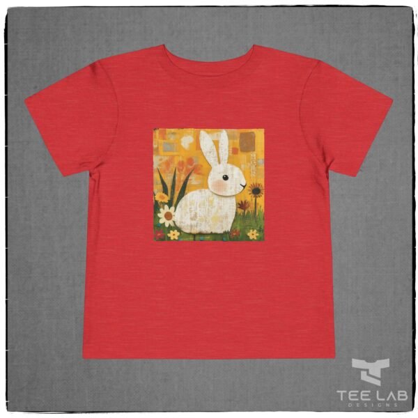 Bunny Folk Art Bella+Canvas toddler Tee shirt from Tee Lab Designs.