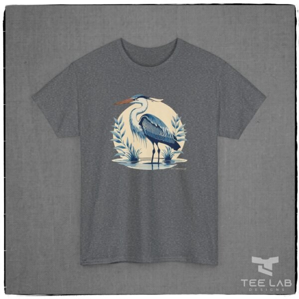 Japanese Blue Heron Tee part of the Japanese Collection from Tee Lab Designs.