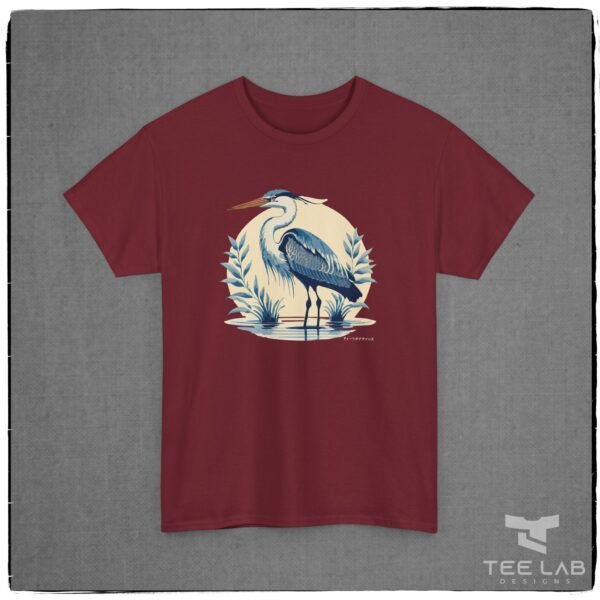 Japanese Blue Heron Tee part of the Japanese Collection from Tee Lab Designs.