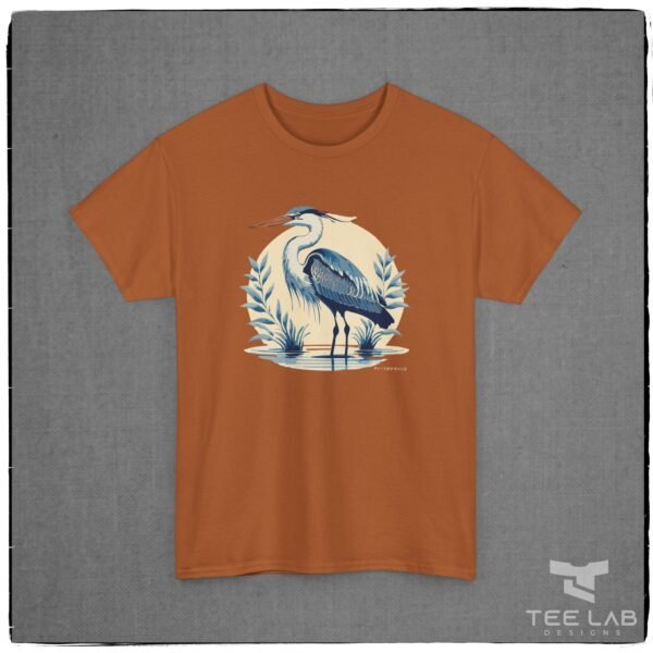 Japanese Blue Heron Tee part of the Japanese Collection from Tee Lab Designs.