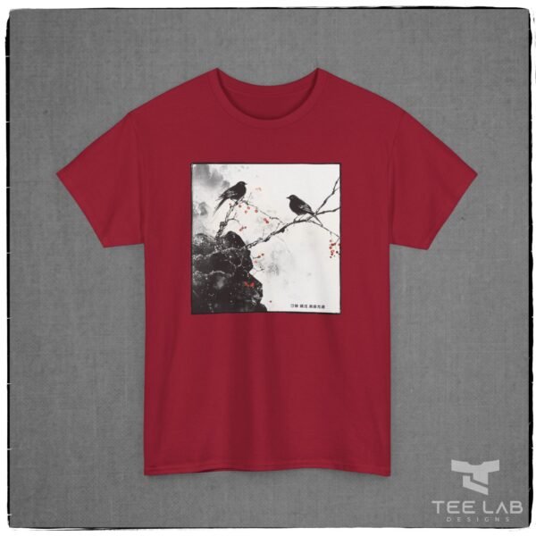 Bird's and Cherry Blossoms sumie style tee from my Japanese Collection at Tee Lab Designs.