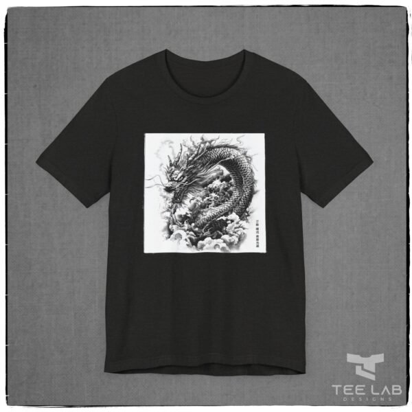 Grayscale Japanese Dragon Bella+Canvas - Image 4