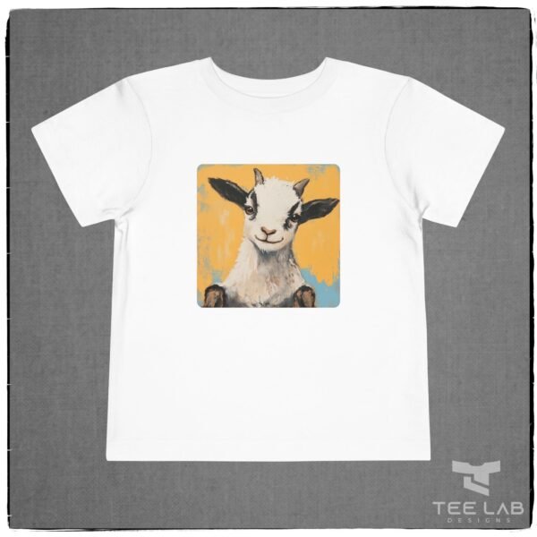 Folk Art Toddler Baby Goat Bella Canvas Tee from Tee Lab Designs. This is part of the Toddler and Kids Collection.