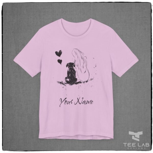 Personalized Dog Love Bella+Canvas tee shirt from Tee Lab Designs. Add your name in the Notes during Checkout.