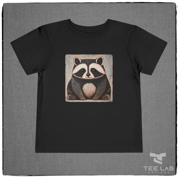 Folk Art Toddler Raccoon Bella+Canvas Tee from Tee Lab Designs. This is part of the Toddler and Kids Collection.