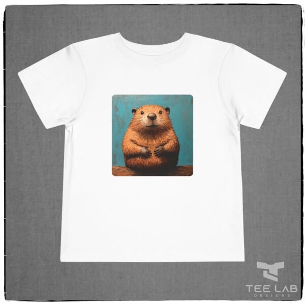 Folk Art Toddler Beaver Bella+Canvas Tee from Tee Lab Designs. This is part of the Toddler and Kids Collection.
