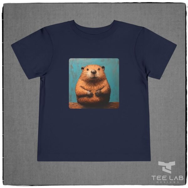 Folk Art Toddler Beaver Bella+Canvas Tee from Tee Lab Designs. This is part of the Toddler and Kids Collection.