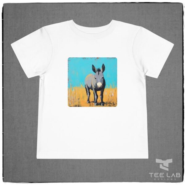 Folk Art Toddler Donkey Tee from Bella+Canvas and part of the Tee Lab Designs Toddler and Kids Collection.