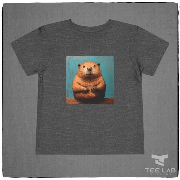Folk Art Toddler Beaver Bella+Canvas Tee from Tee Lab Designs. This is part of the Toddler and Kids Collection.