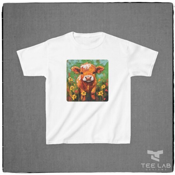 Folk Art Toddler Highland Calf Tee from Tee Lab Designs. This is part of the Toddler and Kids Collection.