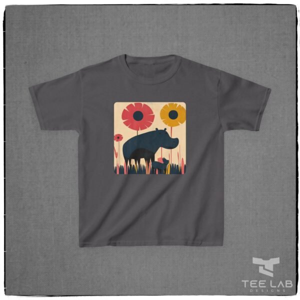 Folk Art Toddler Hippo Tee from Tee Lab Designs. This is part of the Toddler and Kids Collection.