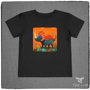 Folk Art Dino Bella+Canvas Toddler and Kids Collection from Tee Lab Designs.