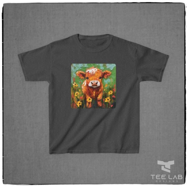 Folk Art Toddler Highland Calf Tee from Tee Lab Designs. This is part of the Toddler and Kids Collection.