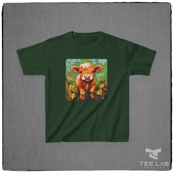 Folk Art Toddler Highland Calf Tee from Tee Lab Designs. This is part of the Toddler and Kids Collection.
