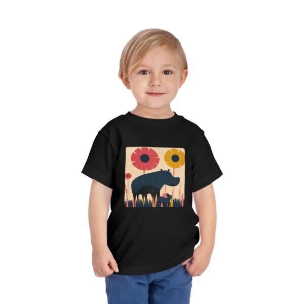 Folk Art Toddler Hippo Bella+Canvas Tee from Tee Lab Designs. This is part of the Toddler and Kids Collection.