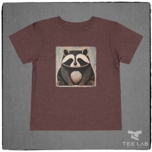 Folk Art Toddler Raccoon Bella+Canvas Tee from Tee Lab Designs. This is part of the Toddler and Kids Collection.