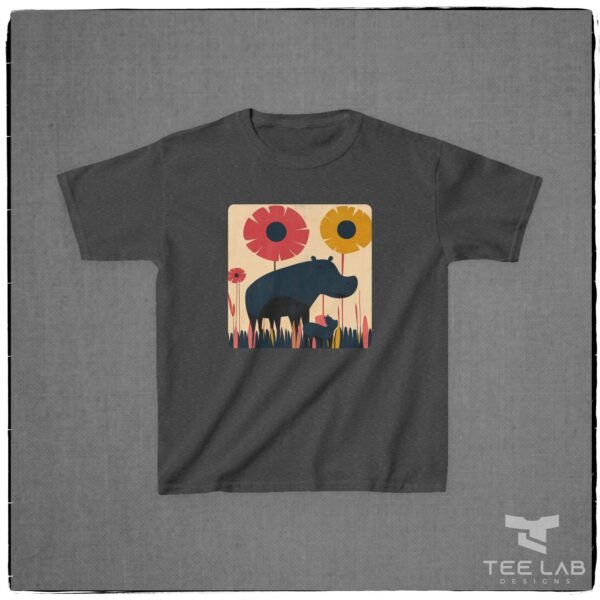 Folk Art Toddler Hippo Tee from Tee Lab Designs. This is part of the Toddler and Kids Collection.