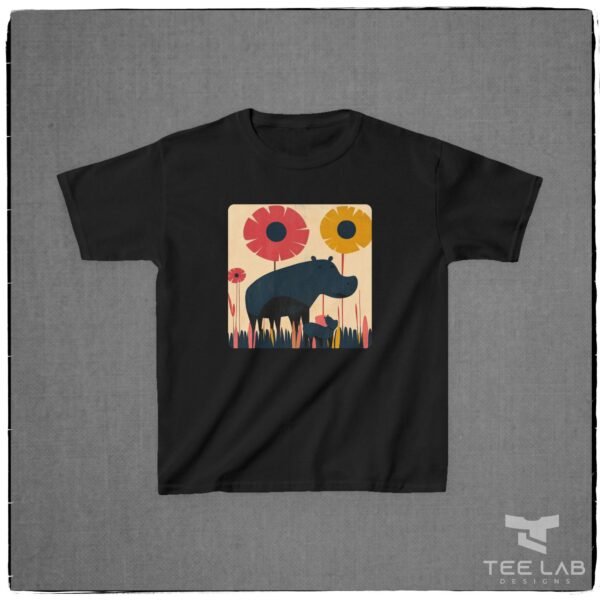 Folk Art Toddler Hippo Tee from Tee Lab Designs. This is part of the Toddler and Kids Collection.
