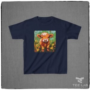 Folk Art Toddler Highland Calf Tee from Tee Lab Designs. This is part of the Toddler and Kids Collection.