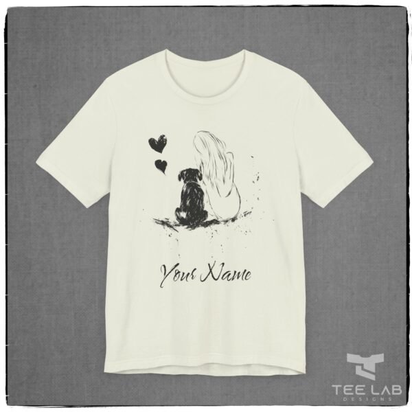 Personalized Dog Love Bella+Canvas tee shirt from Tee Lab Designs. Add your name in the Notes during Checkout.