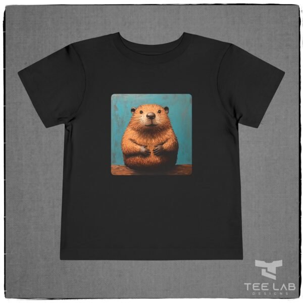 Folk Art Toddler Beaver Bella+Canvas Tee from Tee Lab Designs. This is part of the Toddler and Kids Collection.