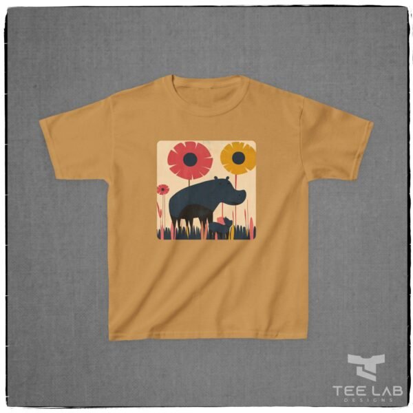 Folk Art Toddler Hippo Tee from Tee Lab Designs. This is part of the Toddler and Kids Collection.