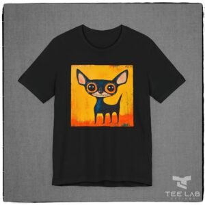 Folk Art Collection Chihuahau on a Bella+Canvas Tee from Tee Lab Designs.
