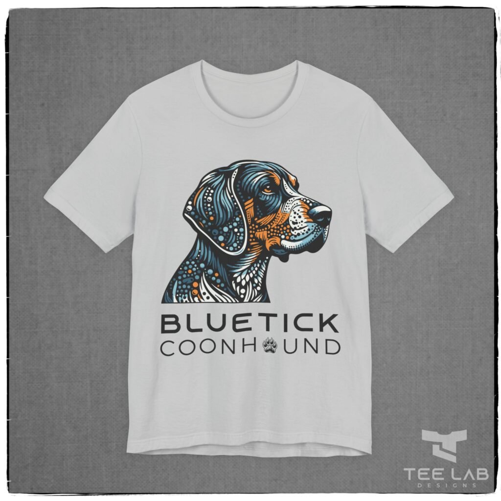 Bluetick Coonhound Bella+Canvas Tee from Tee Lab Designs.