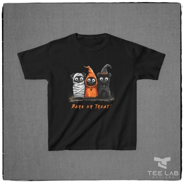 Bark or Treat Halloween Kids Tee - Image 3